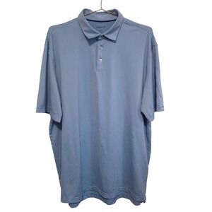 Johnnie-O Mens XL Gulf Blue Micro Stripe Performance Polo Shirt JMPO1720